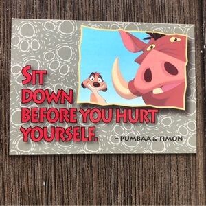 Disney The Lion King 1995 trading card: Sit Down Before You Hurt Yourself #86